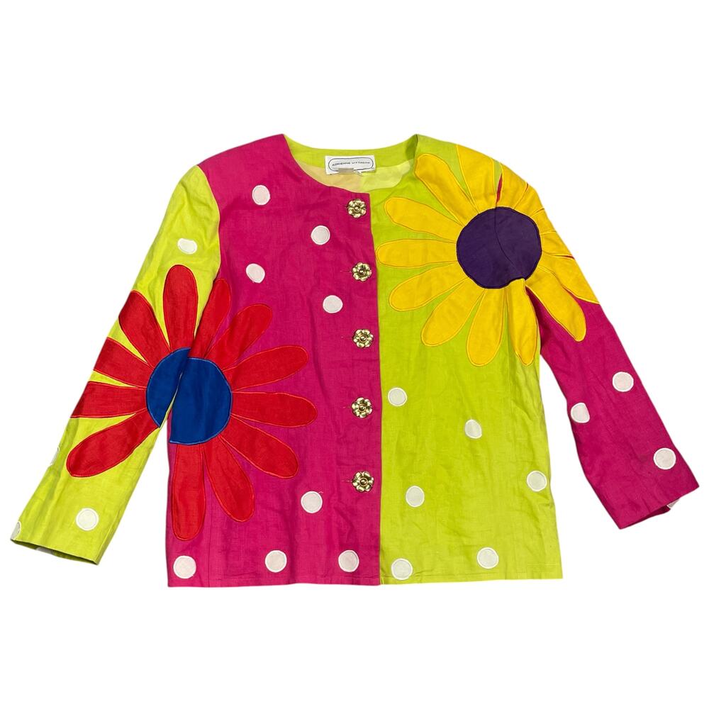 Vintage 80s Adrienne Vittadini Floral Jacket